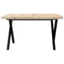 Center table with X frame made of solid pine wood and iron, measuring 60x60x40.5cm. by , Coffee table - Ref: Foro24-3282748, ...