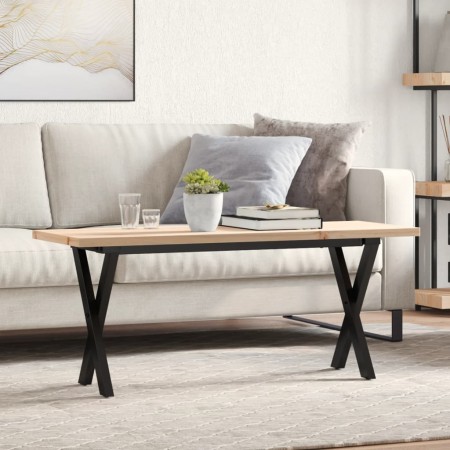 Center table with solid pine wood frame and iron, 110x40x45.5 cm by , Coffee table - Ref: Foro24-3282755, Price: 73,46 €, Dis...