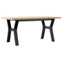 Center table with solid pine wood and iron frame, measuring 100x50x45.5 cm. by , Coffee table - Ref: Foro24-3282776, Price: 9...