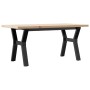 Center table with solid pine wood and iron frame, measuring 100x50x45.5 cm. by , Coffee table - Ref: Foro24-3282776, Price: 9...