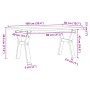 Massivholz- und Eisen-Center-Tisch mit Rahmen aus Kiefernholz, 100x50x45,5 cm. von , Couchtisch - Ref: Foro24-3282776, Preis:...