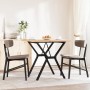 Dining table with solid pine wood and iron frame, 80x80x75.5 cm by , Kitchen and dining tables - Ref: Foro24-3282783, Price: ...