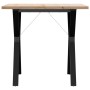 Dining table with solid pine wood and iron frame, 80x80x75.5 cm by , Kitchen and dining tables - Ref: Foro24-3282783, Price: ...