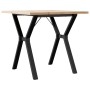 Dining table with solid pine wood and iron frame, 80x80x75.5 cm by , Kitchen and dining tables - Ref: Foro24-3282783, Price: ...