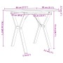 Dining table with solid pine wood and iron frame, 80x80x75.5 cm by , Kitchen and dining tables - Ref: Foro24-3282783, Price: ...