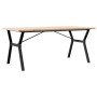 Dining table with solid pine wood and iron frame, 180x90x75.5 cm by , Kitchen and dining tables - Ref: Foro24-3282788, Price:...