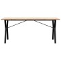 Dining table with solid pine wood and iron frame, 180x90x75.5 cm by , Kitchen and dining tables - Ref: Foro24-3282788, Price:...