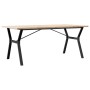 Dining table with solid pine wood and iron frame, 180x90x75.5 cm by , Kitchen and dining tables - Ref: Foro24-3282788, Price:...