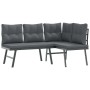 Garden bench cushions 4 pieces steel powder-coated black by , garden benches - Ref: Foro24-3283713, Price: 463,32 €, Discount: %