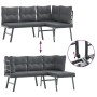 Garden bench cushions 4 pieces steel powder-coated black by , garden benches - Ref: Foro24-3283713, Price: 463,32 €, Discount: %