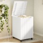 Laundry basket with wheels FROG white pine wood 45x45x64 cm by , Laundry baskets - Ref: Foro24-4002334, Price: 79,81 €, Disco...