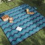 Folding velvet picnic blanket with blue wave pattern 200x200 cm by , Camping and hiking - Ref: Foro24-4004210, Price: 35,85 €...