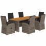 Garden dining set 7 pieces and gray synthetic rattan cushions by , Garden sets - Ref: Foro24-3277591, Price: 1,00 €, Discount: %