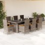 Garden dining set 9 pieces and gray synthetic rattan cushions by , Garden sets - Ref: Foro24-3277566, Price: 1,00 €, Discount: %