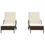 Sun loungers with cushions 2 units synthetic brown rattan by , Loungers - Ref: Foro24-3261435, Price: 327,95 €, Discount: %