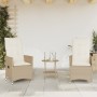 Garden set 3 pieces synthetic rattan chairs and table with beige cushion by , Garden sets - Ref: Foro24-365655, Price: 261,19...