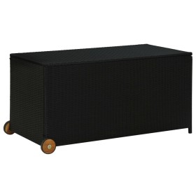 Caja de almacenaje de jardín ratán sintético negro 120x65x61 cm de vidaXL, Cajas de almacenaje para exteriores - Ref: Foro24-...