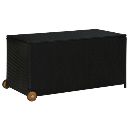 Schwarze Garten-Aufbewahrungsbox aus synthetischem Rattan, 120 x 65 x 61 cm von vidaXL, Aufbewahrungsboxen für den Außenberei...