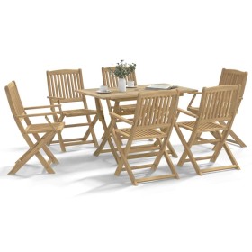 7-piece solid acacia wood dining set for garden. by , Garden sets - Ref: Foro24-3214235, Price: 401,96 €, Discount: %