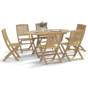 7-piece solid acacia wood dining set for garden. by , Garden sets - Ref: Foro24-3214240, Price: 396,99 €, Discount: %