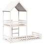 Bed with solid white pine wood roof 90x190 cm by , Beds and slatted bases - Ref: Foro24-3282397, Price: 287,82 €, Discount: %