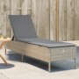 Sun lounger with beige synthetic rattan cushion by , Loungers - Ref: Foro24-4002722, Price: 148,82 €, Discount: %