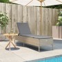 Sun lounger with beige synthetic rattan cushion by , Loungers - Ref: Foro24-4002722, Price: 148,82 €, Discount: %