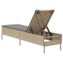 Sun lounger with beige synthetic rattan cushion by , Loungers - Ref: Foro24-4002722, Price: 148,82 €, Discount: %