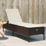 Lounger with brown synthetic rattan cushion by , Loungers - Ref: Foro24-4002720, Price: 148,82 €, Discount: %