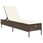 Lounger with brown synthetic rattan cushion by , Loungers - Ref: Foro24-4002720, Price: 148,82 €, Discount: %