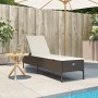 Lounger with brown synthetic rattan cushion by , Loungers - Ref: Foro24-4002720, Price: 148,82 €, Discount: %