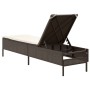 Lounger with brown synthetic rattan cushion by , Loungers - Ref: Foro24-4002720, Price: 148,82 €, Discount: %