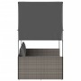 Tumbona doble con techo y cortinas ratán sintético gris de , Tumbonas - Ref: Foro24-4002757, Precio: 225,86 €, Descuento: %