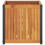 Jardinera de madera maciza de acacia y acero 45x45x44 cm de , Maceteros y jardineras - Ref: Foro24-367610, Precio: 64,48 €, D...