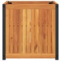 Jardinera de madera maciza de acacia y acero 45x45x44 cm de , Maceteros y jardineras - Ref: Foro24-367610, Precio: 64,48 €, D...