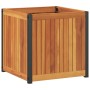 Jardinera de madera maciza de acacia y acero 45x45x44 cm de , Maceteros y jardineras - Ref: Foro24-367610, Precio: 64,48 €, D...