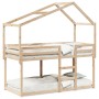 Cama litera con techo madera maciza de pino 90x190 cm de , Camas y somieres - Ref: Foro24-3282047, Precio: 221,12 €, Descuent...