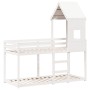 Bunk bed with solid white pine wood roof 80x200 cm by , Beds and slatted bases - Ref: Foro24-3281995, Price: 246,04 €, Discou...