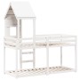 Bunk bed with solid white pine wood roof 80x200 cm by , Beds and slatted bases - Ref: Foro24-3281995, Price: 246,04 €, Discou...