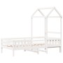 Bed frame with solid white pine wood roof 80x200 cm by , Beds and slatted bases - Ref: Foro24-3282163, Price: 207,19 €, Disco...