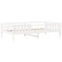 Bed frame with solid white pine wood roof 80x200 cm by , Beds and slatted bases - Ref: Foro24-3282163, Price: 207,19 €, Disco...