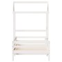 Bed frame with solid white pine wood roof 80x200 cm by , Beds and slatted bases - Ref: Foro24-3282163, Price: 207,19 €, Disco...