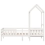 Bed frame with solid white pine wood roof 80x200 cm by , Beds and slatted bases - Ref: Foro24-3282163, Price: 207,19 €, Disco...