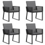 Garden chairs with cushions, 4 units, black synthetic rattan by , Garden chairs - Ref: Foro24-4008116, Price: 275,00 €, Disco...