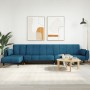 L-shaped blue velvet sofa bed 275x140x70 cm by , Sofas - Ref: Foro24-3157205, Price: 418,99 €, Discount: %