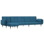 L-shaped blue velvet sofa bed 275x140x70 cm by , Sofas - Ref: Foro24-3157205, Price: 418,99 €, Discount: %