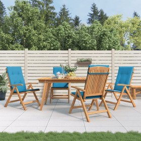 Reclining garden chairs and 4 solid teak wood cushions by , Garden chairs - Ref: Foro24-3196467, Price: 588,46 €, Discount: %