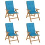 Reclining garden chairs and 4 solid teak wood cushions by , Garden chairs - Ref: Foro24-3196467, Price: 584,81 €, Discount: %