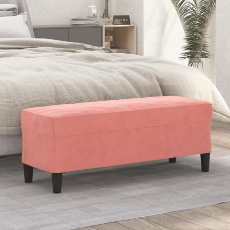 Banco de terciopelo rosa 100x35x41 cm de , Bancos - Ref: Foro24-349424, Precio: 65,26 €, Descuento: %