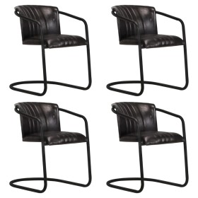 Sillas de comedor 4 unidades cuero auténtico negro de , Sillas de comedor - Ref: Foro24-3051384, Precio: 598,99 €, Descuento: %